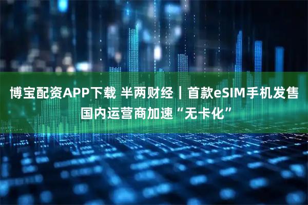 博宝配资APP下载 半两财经｜首款eSIM手机发售 国内运营商加速“无卡化”